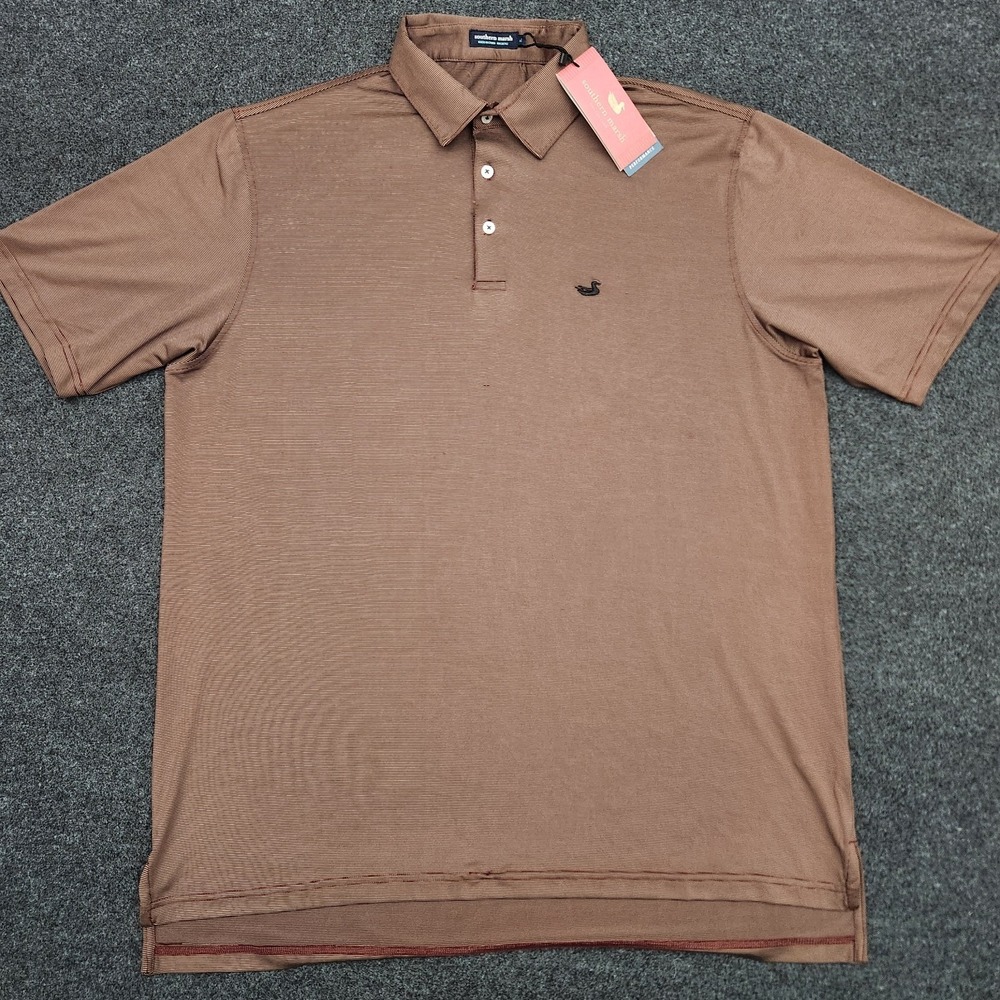 Southern Marsh Mens XL Brown Bermuda Performance Polo Shirt Golf Moisture Wick